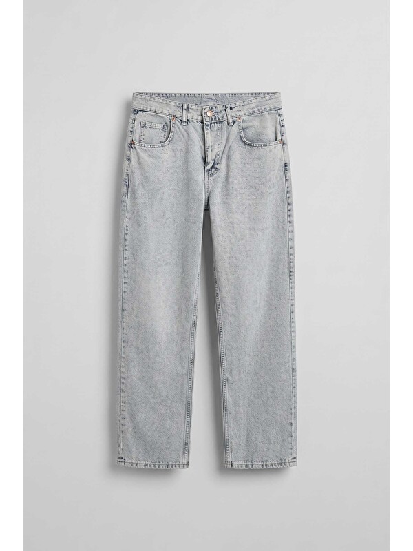 Abluka Online Erkek Baggy Yıkamalı Jean Pantolon Buz Mavi