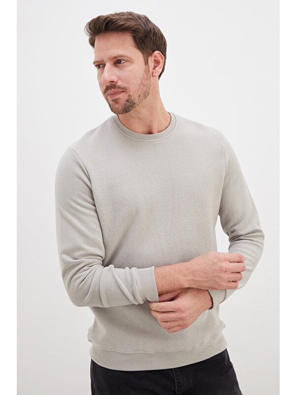 Fullamoda Fitilli Bisiklet Yaka Selanik Örgü Sweatshirt