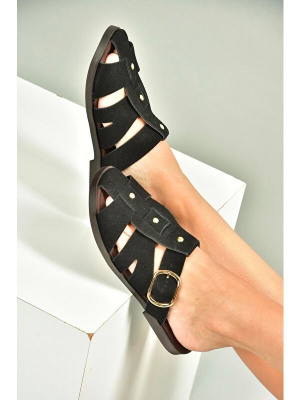 Siyah Kadın Terlik U458334202 - Görsel 4