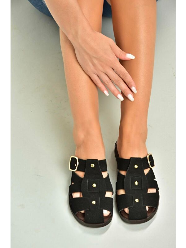 Siyah Kadın Terlik U458334202 - Görsel 5