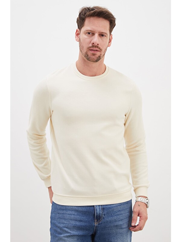 Fullamoda Fitilli Bisiklet Yaka Selanik Örgü Sweatshirt
