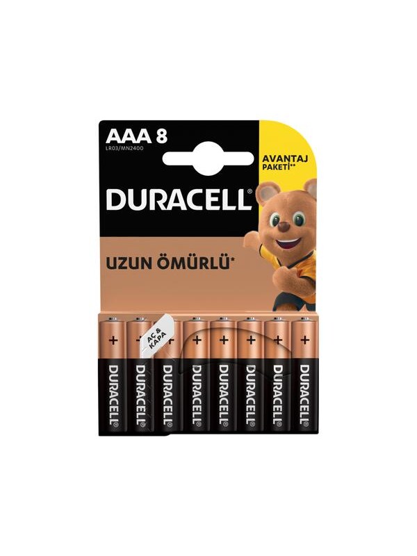 Duracell Basic İnce 8'li AAA Kalem Pil