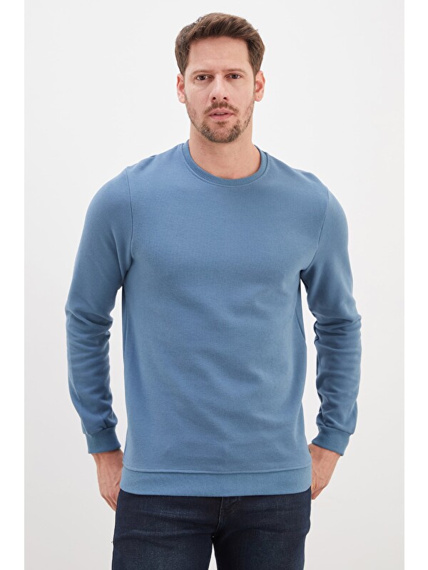 Fullamoda Fitilli Bisiklet Yaka Selanik Örgü Sweatshirt