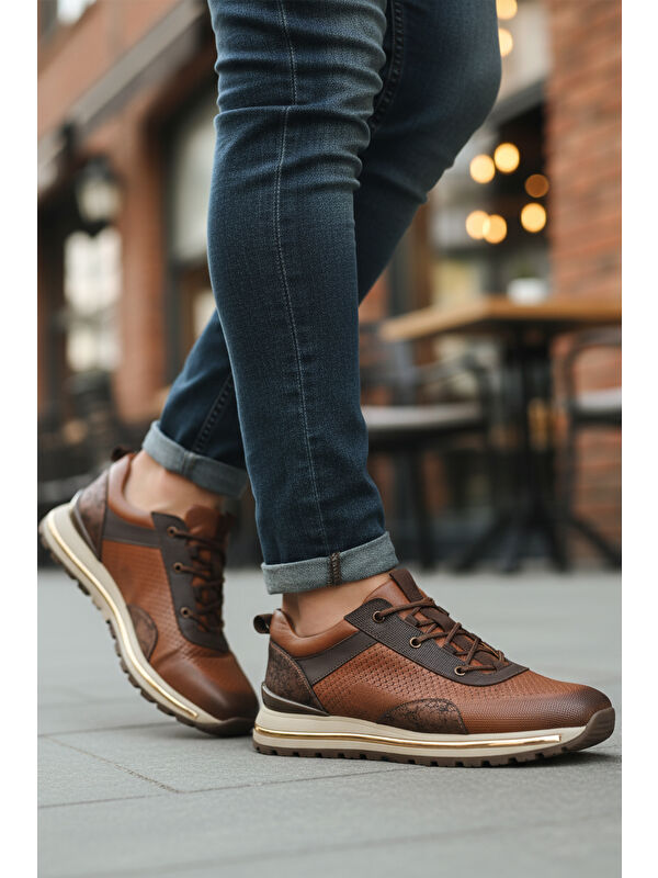Voyager Kahverengi Voyager Hakiki Deri Bağcıklı Erkek Casual Ayakkabı