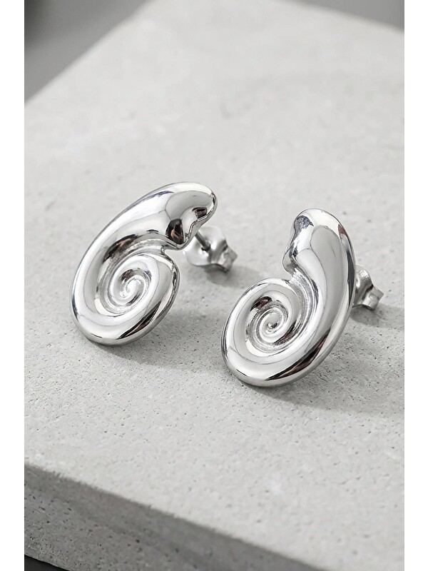 New Obsessions Snail Gümüş Rengi Çelik Küpe