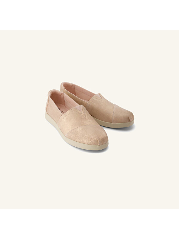 Toms Bej Toms Espadril Alpargata Kadın 10021918 Plus Pale Rose Metallic Suede