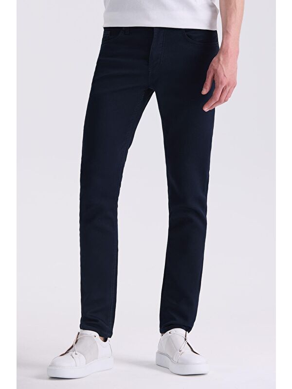 JAKAMEN Lacivert Slim Fit Pamuklu Jean Pantolon