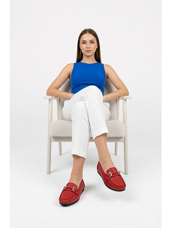 Gonderi(r) Kahverengi Gonderi(r) Taban Kadın Düz Tokalı Babet