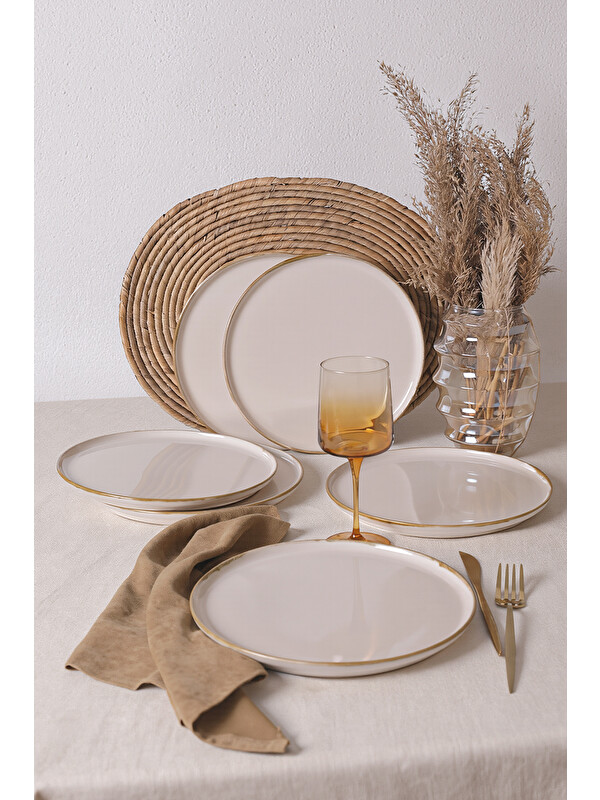 Keramika Straw Nordıc Servis Tabağı 26 Cm 6 Adet