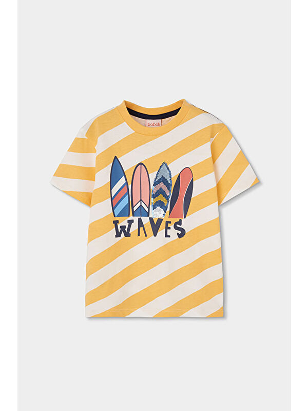 Boboli Waves Desenli Tshirt 2-6 Yaş sarı
