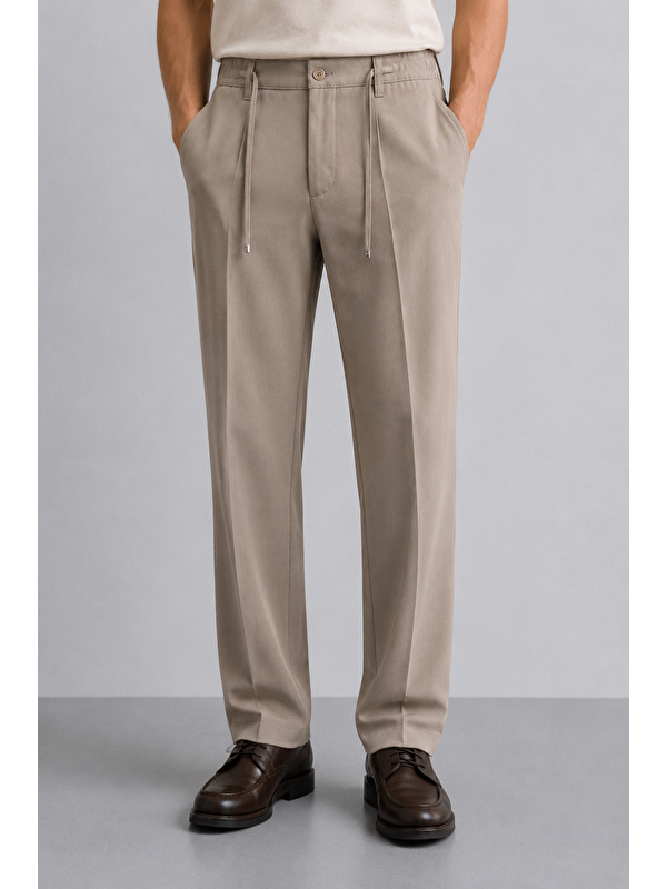 Danger Erkek Comfort Fit Bej Jogger Pantolon | Esnek Kumaş Günlük Rahat Kesim – 169DNGR