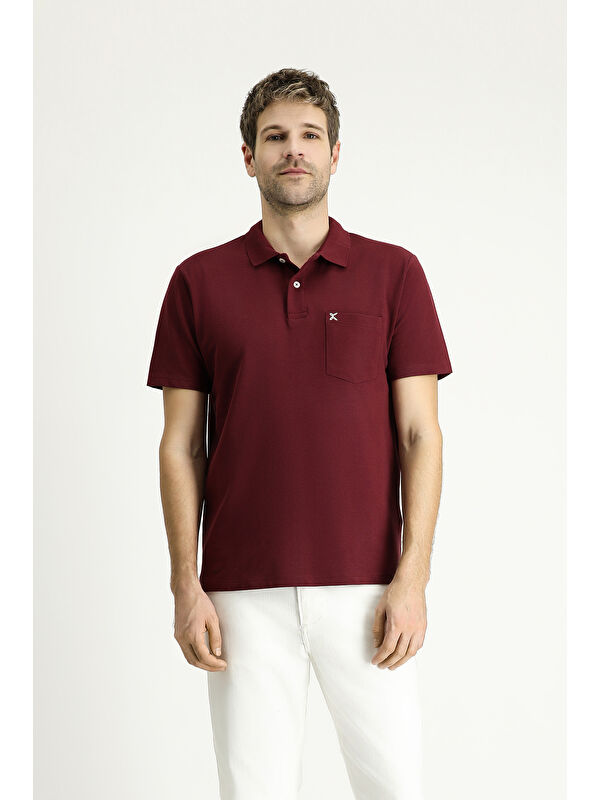 Kiğılı Polo Yaka Regular Fit Nakışlı Pamuk %100 Pamuk Tişört