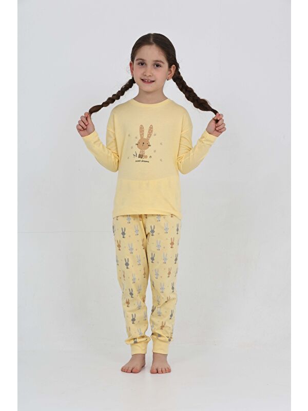 Toontoykids Kız Çocuk Tavşan Baskılı Pijama Takım