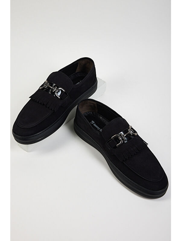 Tonny Black Siyah Tonny Black Süet Rahat Erkek Kalıp Deri Loafer