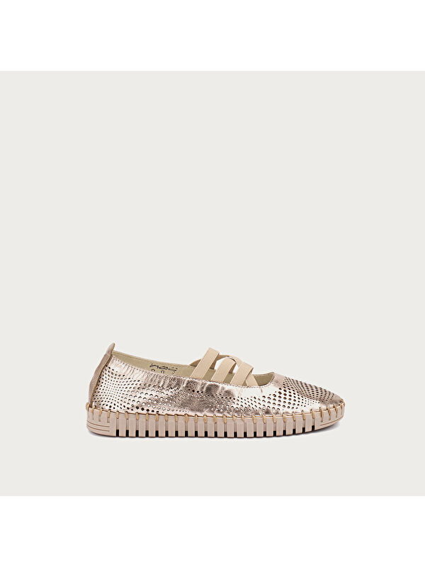 Frau Kadın Babet 52V2 LASER-ETCHED LAMINATED LEATHER BALLET FLATS
