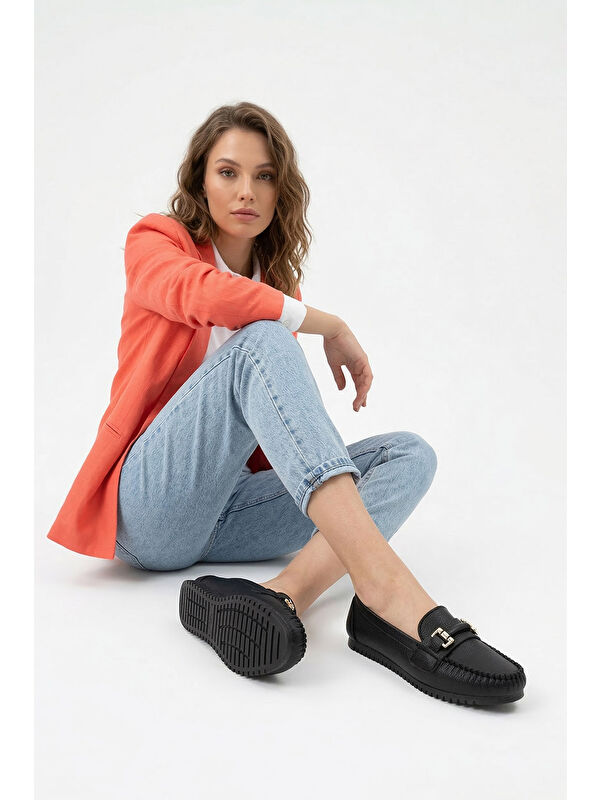 Gonderi(r) Kahverengi Gonderi(r) Taban Kadın Düz Tokalı Babet