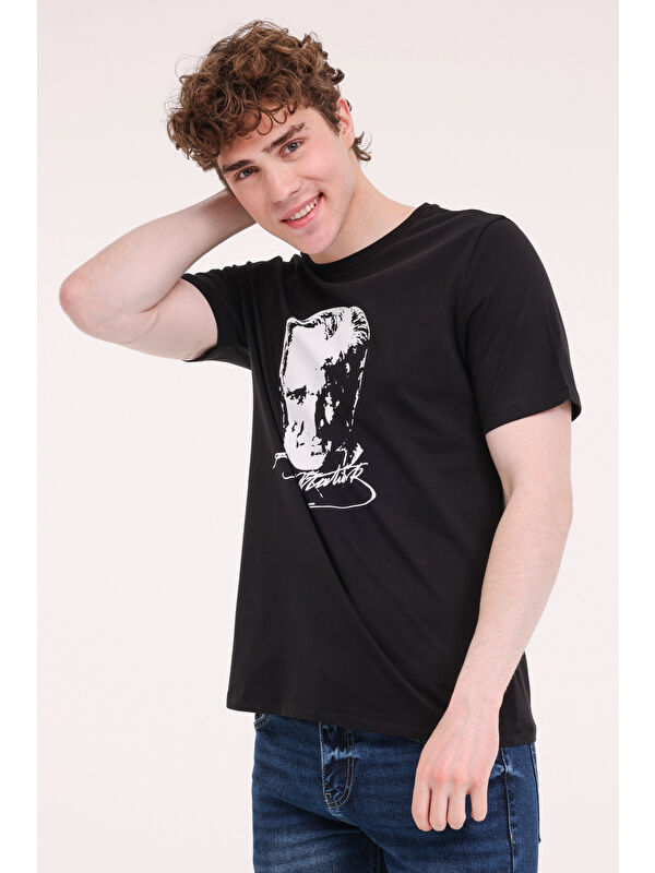 Kinetix UL 11ATA-Y51 5FX Siyah Unisex Kısa Kol Tişört
