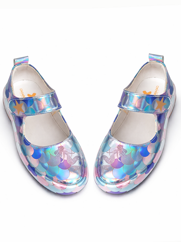 Casabony Mermaid Gri Hologramlı Kız Çocuk Ortopedik Babet