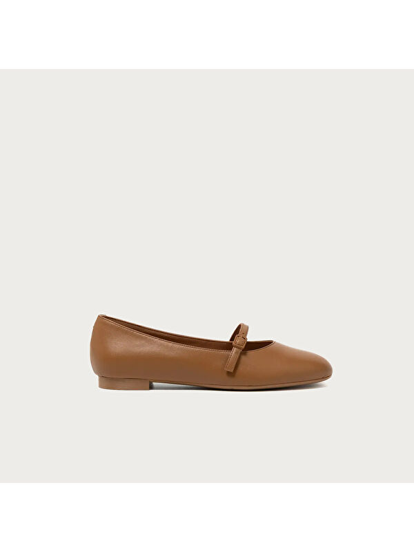 Frau Kadın Babet 70P5 Leather Ballet Flats With Strap