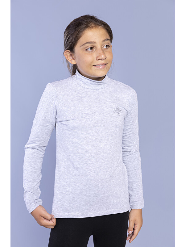 Toontoykids Kız Çocuk Nakışlı Balıkçı Yaka Okul Tişörtü