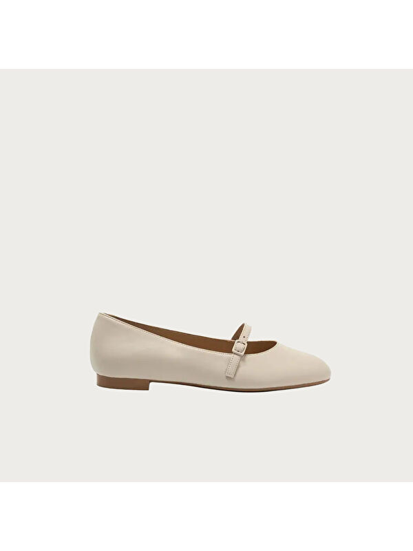 Frau Kadın Babet 70P5 Leather Ballet Flats With Strap