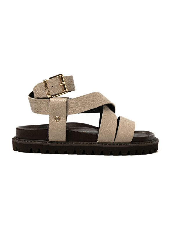 Genuins Kadın Sandalet ZAHA EMBOSSED G106324 LeatherTaupe