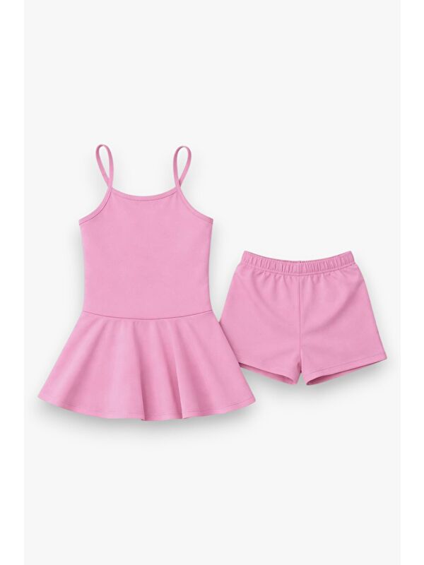 My Kids Wear Kız Çocuk Garson Mayo Elbiseli Şortlu 2’li Takım 12418