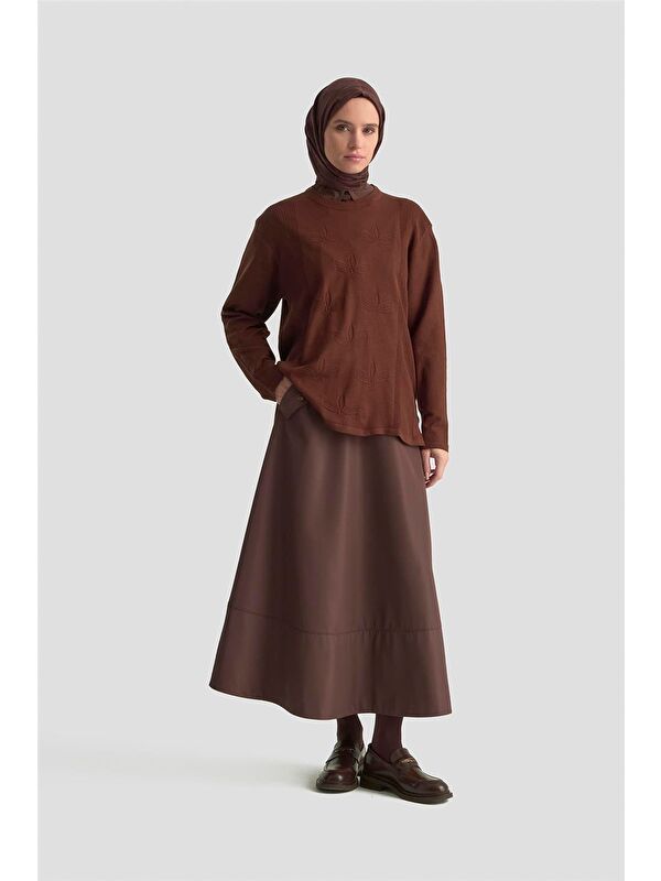 ARMİNE Desenli Kazak 25Kd7010 Kahverengi