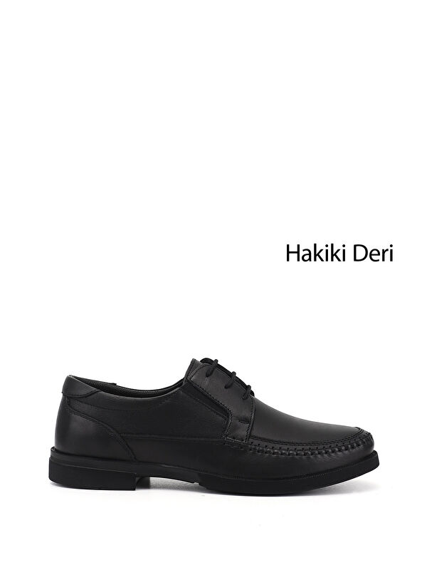 GÖNDERİ(R) Erkek SİYAH Bağcıklı Hakiki Deri Klasik Ayakkabı