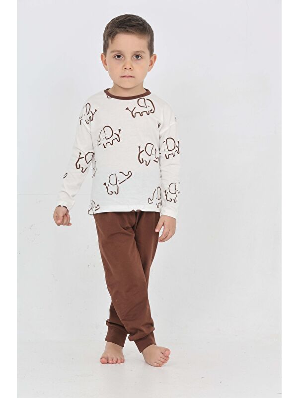 Toontoykids Erkek Çocuk Fil Pano Baskılı Pijama Takım