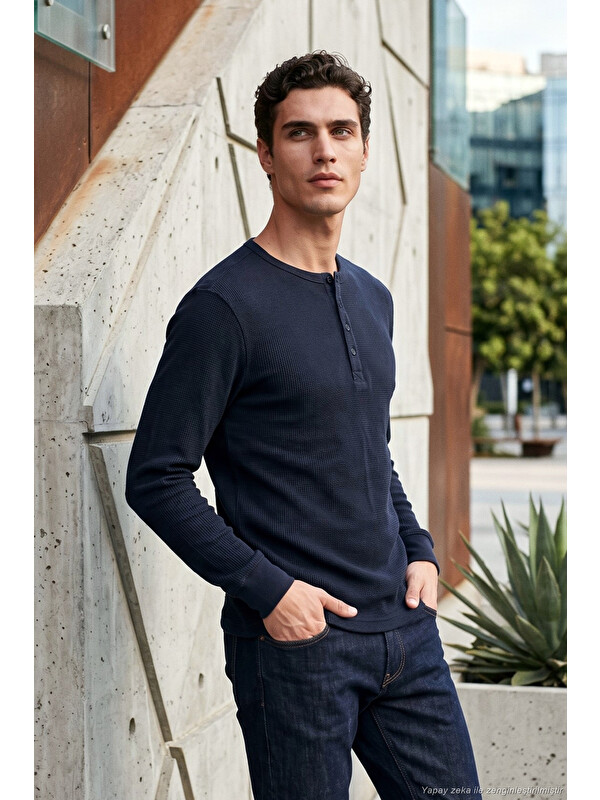 Buratti Pamuklu Regular Fit Düğmeli Bisiklet Yaka Sweat 5905852