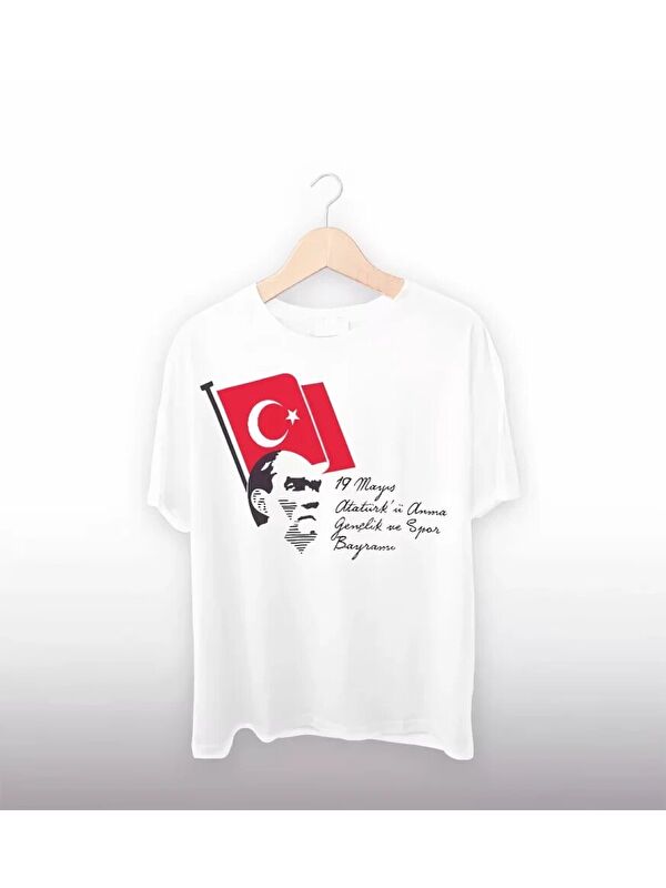 Jane's 19 Mayıs 20/1 Baskılı T-shirt - Beyaz