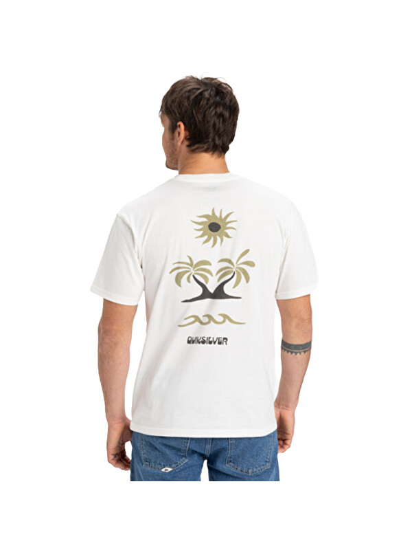 Quiksilver Evo Roads End Erkek Beyaz Tişört