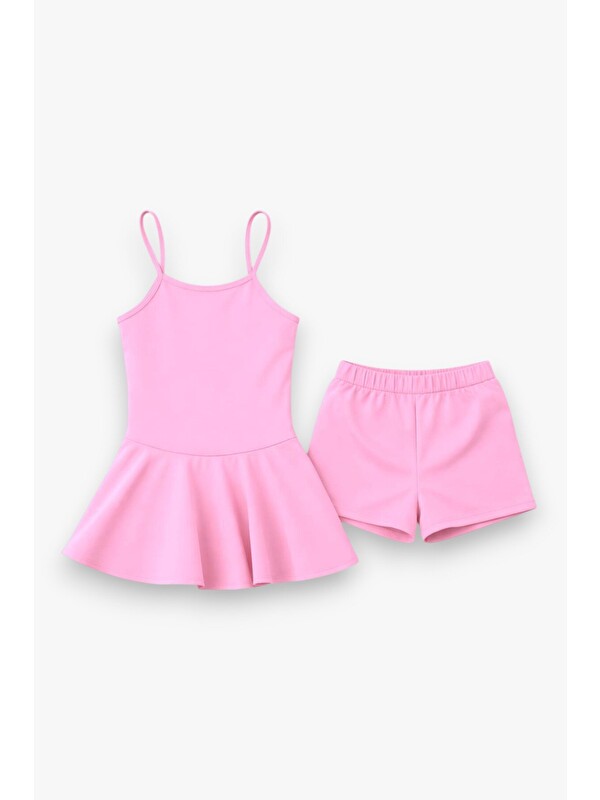 My Kids Wear Kız Çocuk Garson Mayo Elbiseli Şortlu 2’li Takım 12414