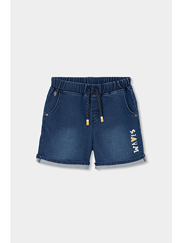 Boboli Waves Desenli Denim Şort 2-6 Yaş Mavi