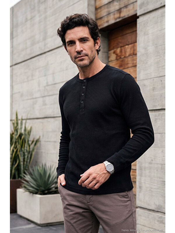 Buratti Pamuklu Regular Fit Düğmeli Bisiklet Yaka Sweat 5905852