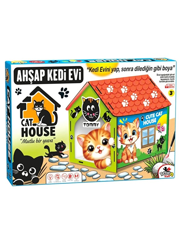 Vardem Oyuncak Ahşap Kedi Evi - Standart Standart
