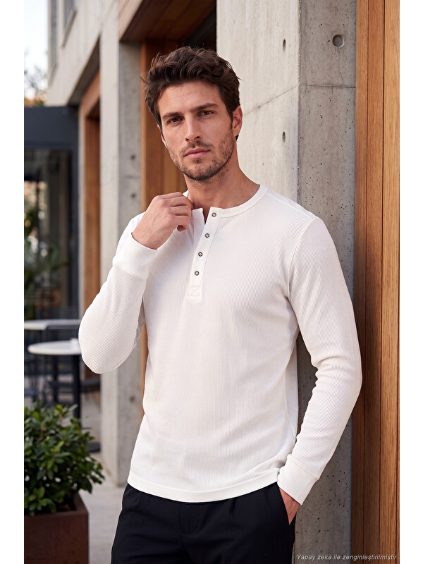 Buratti Pamuklu Regular Fit Düğmeli Bisiklet Yaka Sweat 5905852