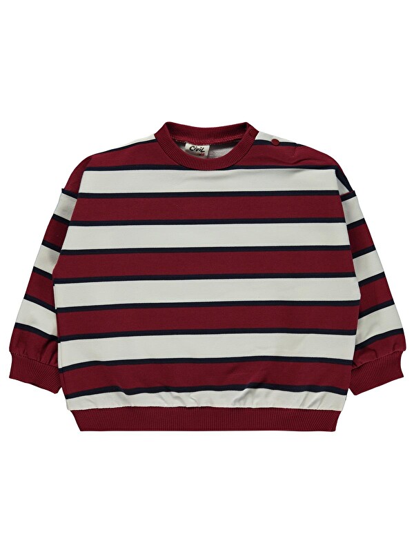 Civil Baby Çizgili 6-18 Ay Sweatshirt - Bordo
