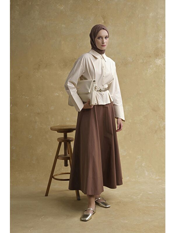 ARMİNE Korsajlı Etek Camel
