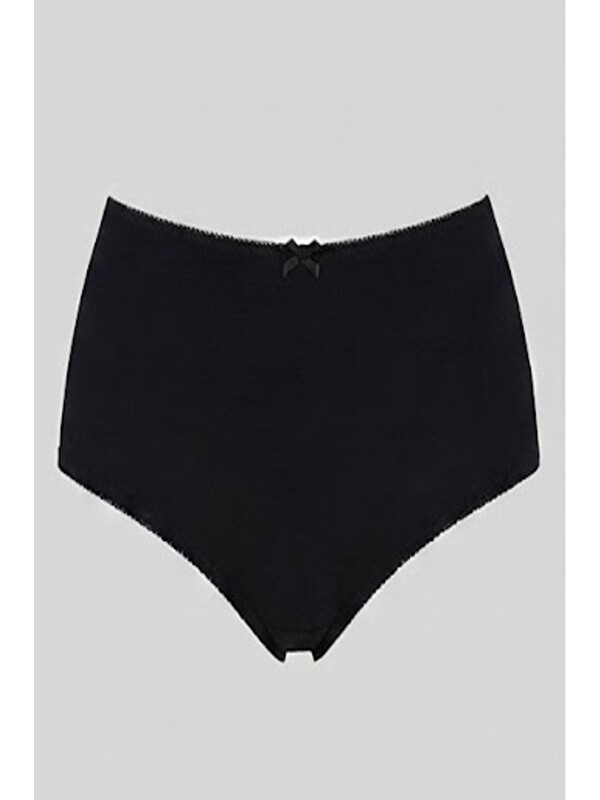 C&City 3'Lü Paket Pamuklu Yüksek Bel Slip Külot 5004 Siyah