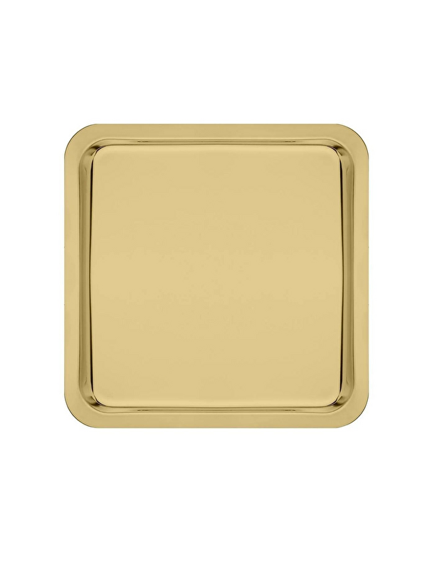 Kitchen Design Lab Paslanmaz Çelik Gold Renk Sunum Tepsisi 21 X21 Cm Çay Kahve Pasta Tatlı Servis Sunum Tepsisi 1 Adet