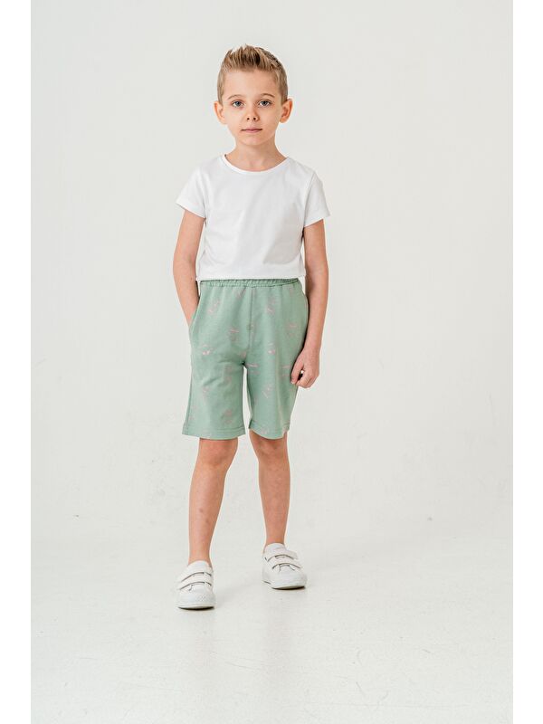 Mışıl Kids Tüm Alan Kedi Baskılı Erkek Çocuk Şort