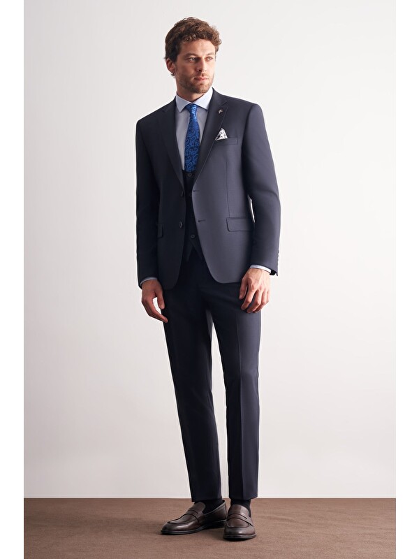 İMZA Mono Yaka Yelekli 6 Drop Slim Fit Takım Elbise 1001260186