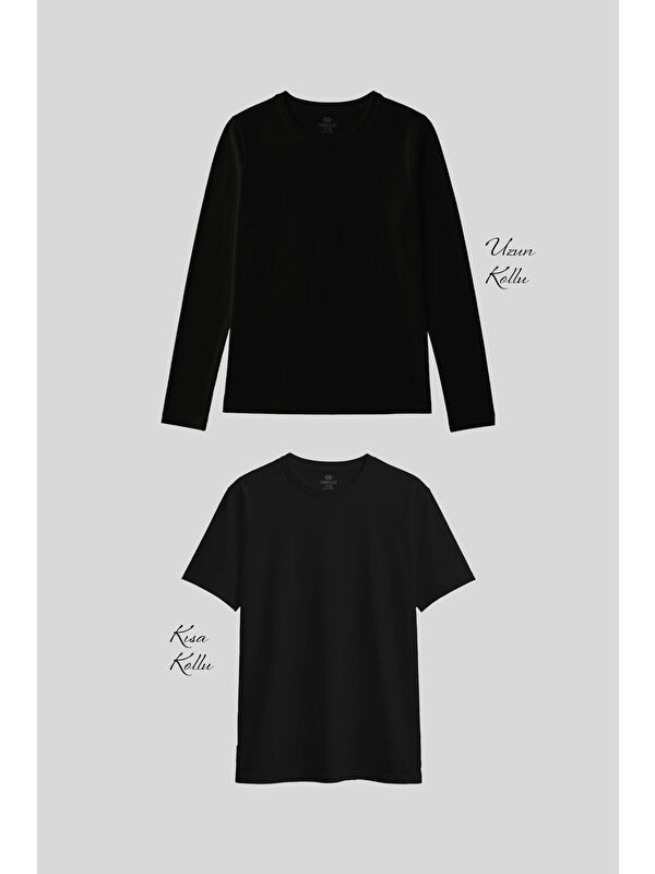 Tommylife Basic O Yaka 2li Paket Siyah Kadın T-Shirt