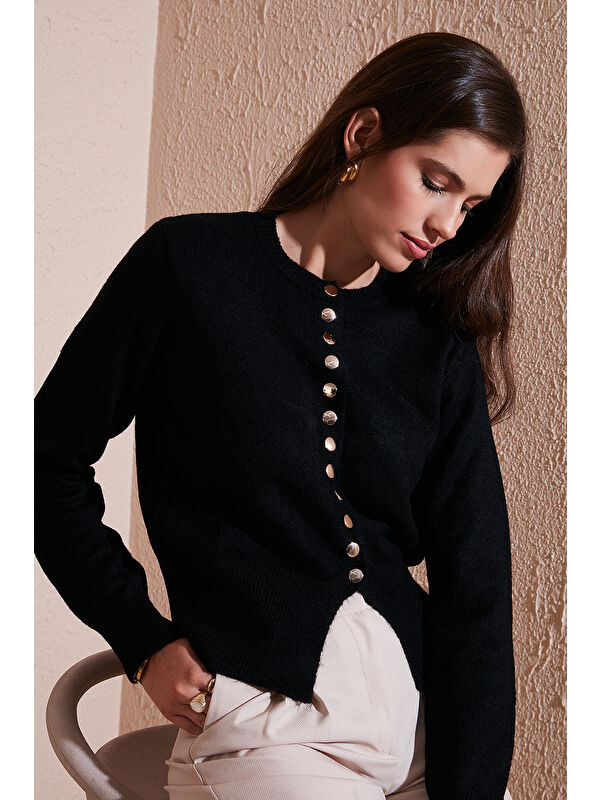 Lela Premium Comfort Fit Yuvarlak Yaka Crop Triko Hırka 680HI00164