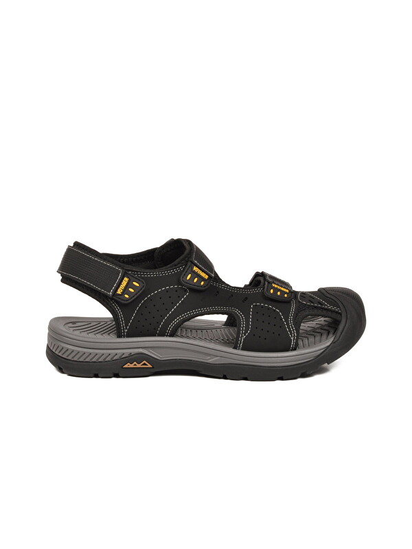 Voyager Erkek Outdoor Trekking Sandalet Kapalı Burun Cırtlı Günlük Yürüyüş Siyah E337 M