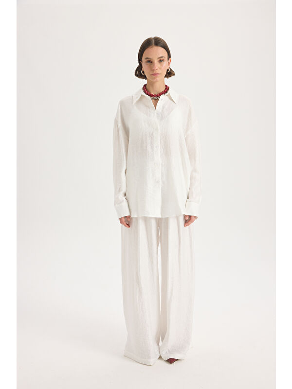 Mai Collection Hunter Rahat Kalıp Ekru Pantolon