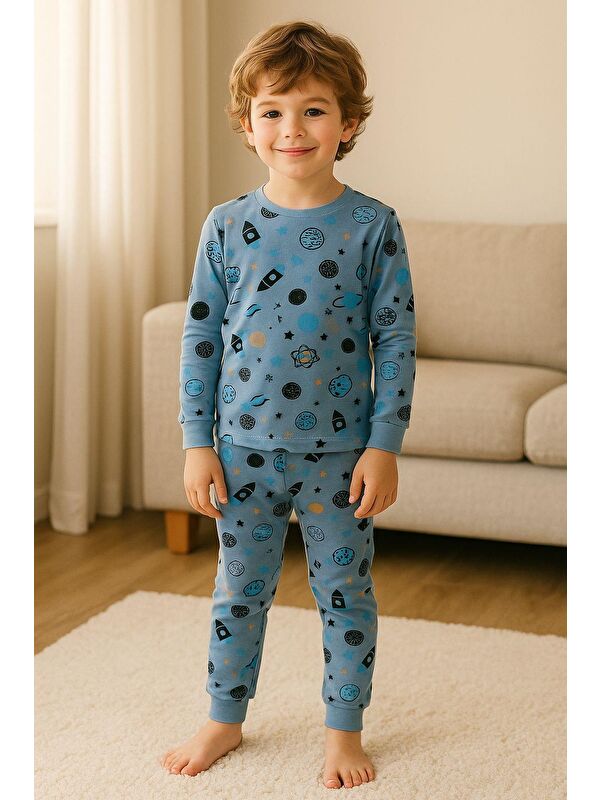 Katia And Bony Erkek Çocuk Gezegen Desenli Pijama Takımı