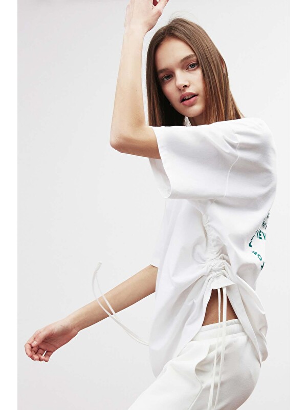 GRIMELANGE PIECE Oversize BEYAZ T-Shirt